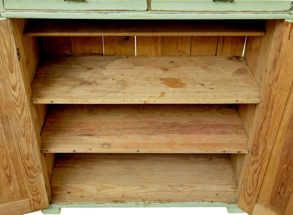 Scandinavian 19th Century Green Painted Kitchen Cupboard — image 6
