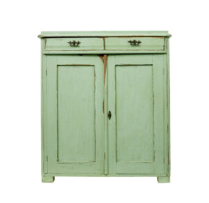 Scandinavian 19th Century Green Painted Kitchen Cupboard — thumbnail 5