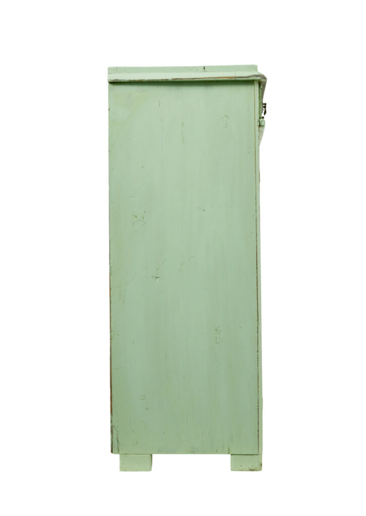 Scandinavian 19th Century Green Painted Kitchen Cupboard — image 2