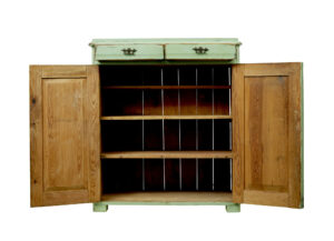 Scandinavian 19th Century Green Painted Kitchen Cupboard — thumbnail 10