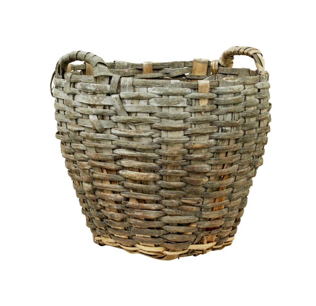 Large 19th Century Hand Woven Pine Basket — image 6