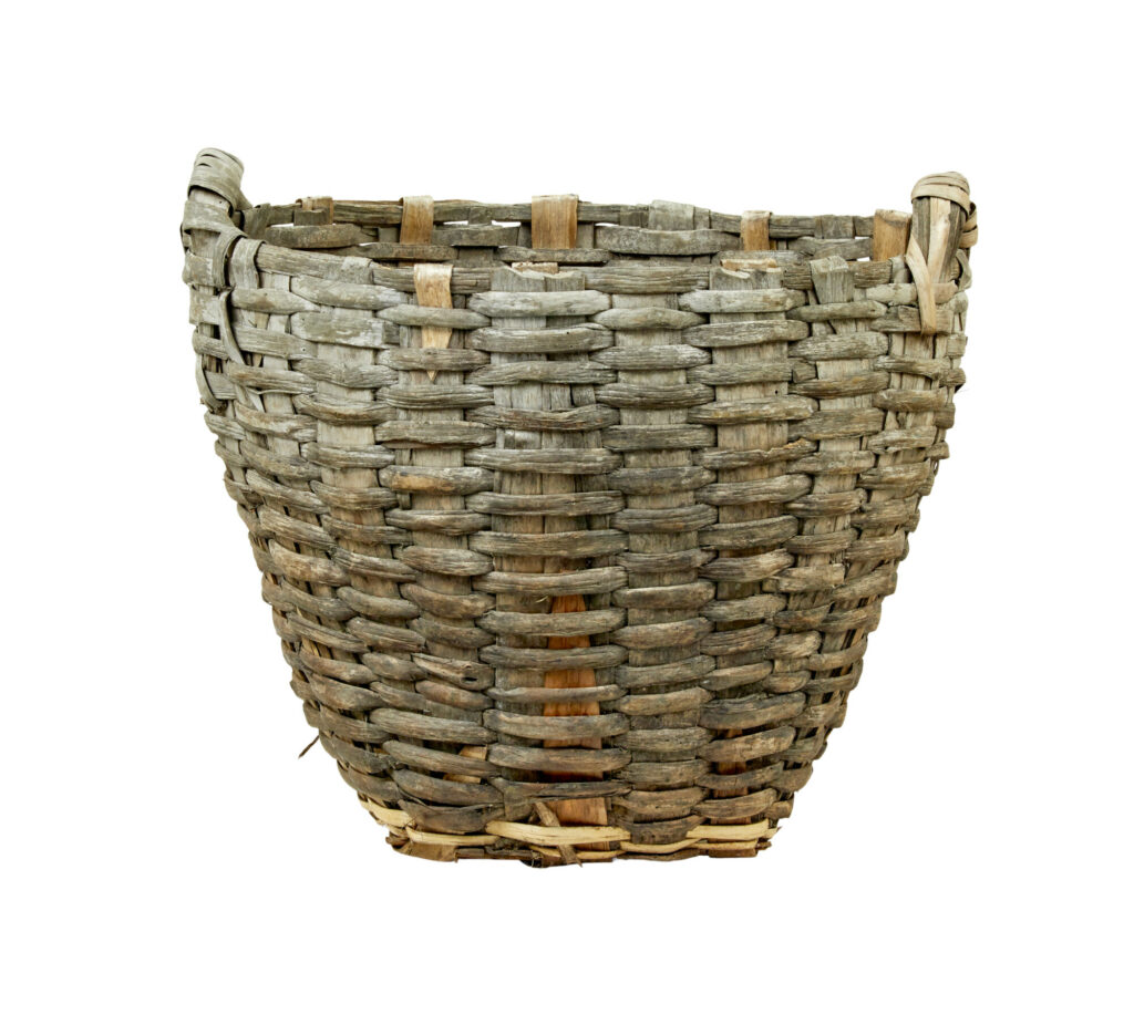 Large 19th Century Hand Woven Pine Basket — image 5