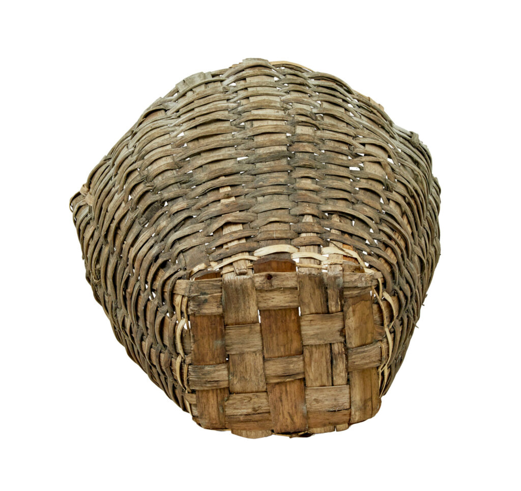 Large 19th Century Hand Woven Pine Basket — image 3