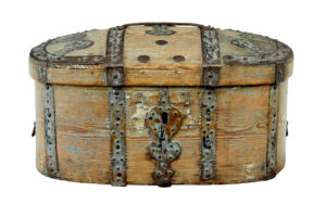 MID 19TH CENTURY RUSTIC SWEDISH PINE STRONG BOX