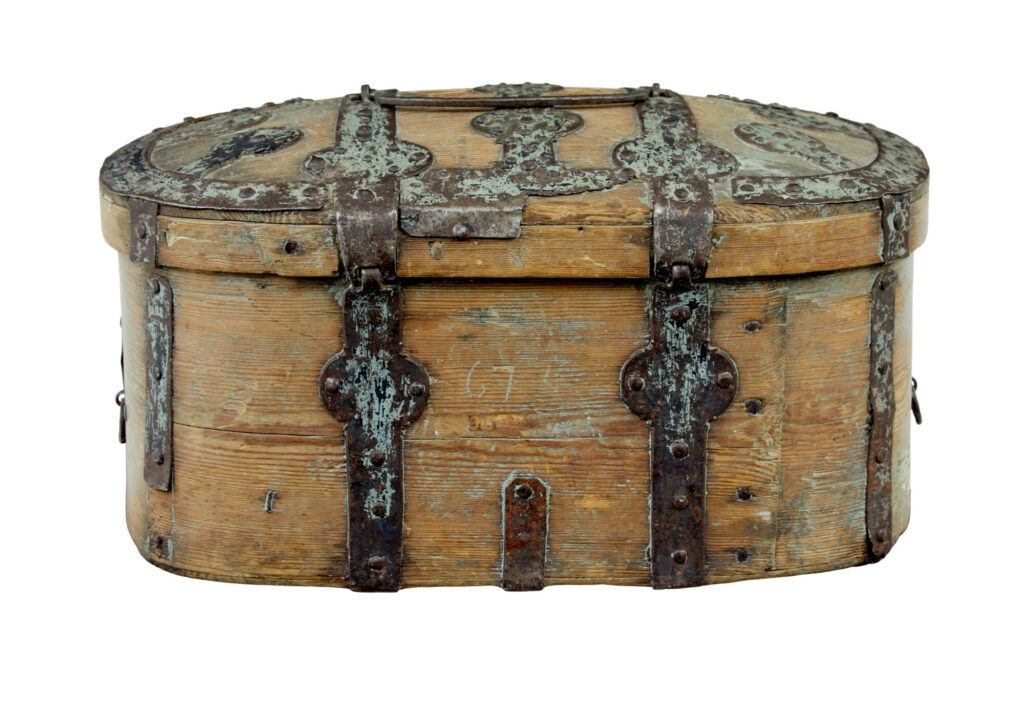 Mid 19th Century Rustic Swedish Pine Strong Box — image 3