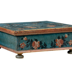 19TH CENTURY HAND PAINTED PINE STORAGE BOX