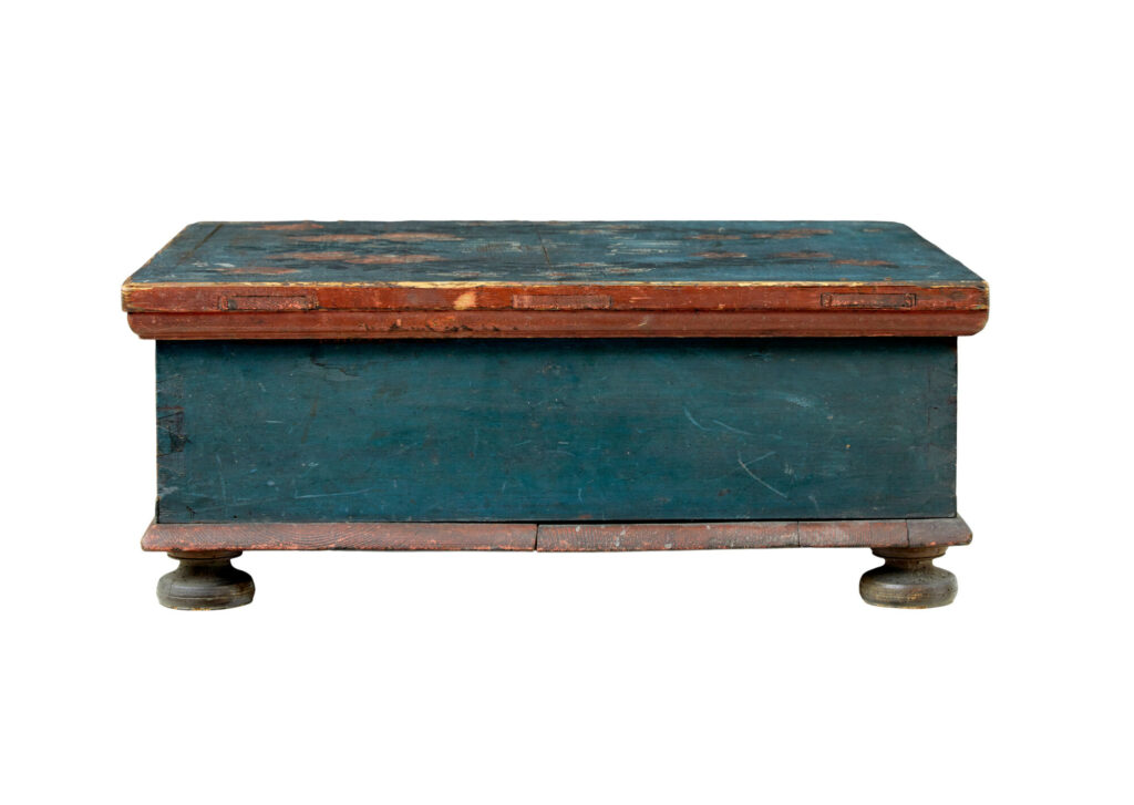 19th Century Hand Painted Pine Storage Box — image 6
