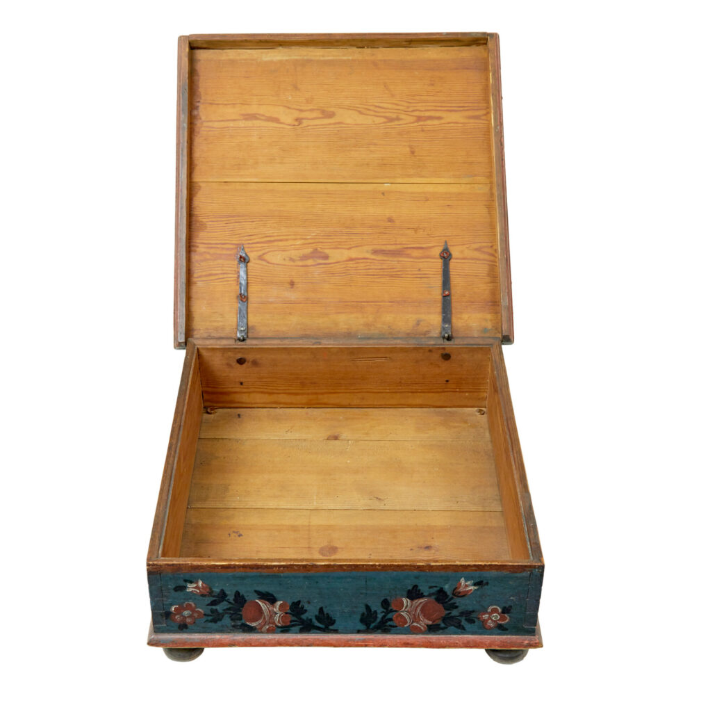 19th Century Hand Painted Pine Storage Box — image 2
