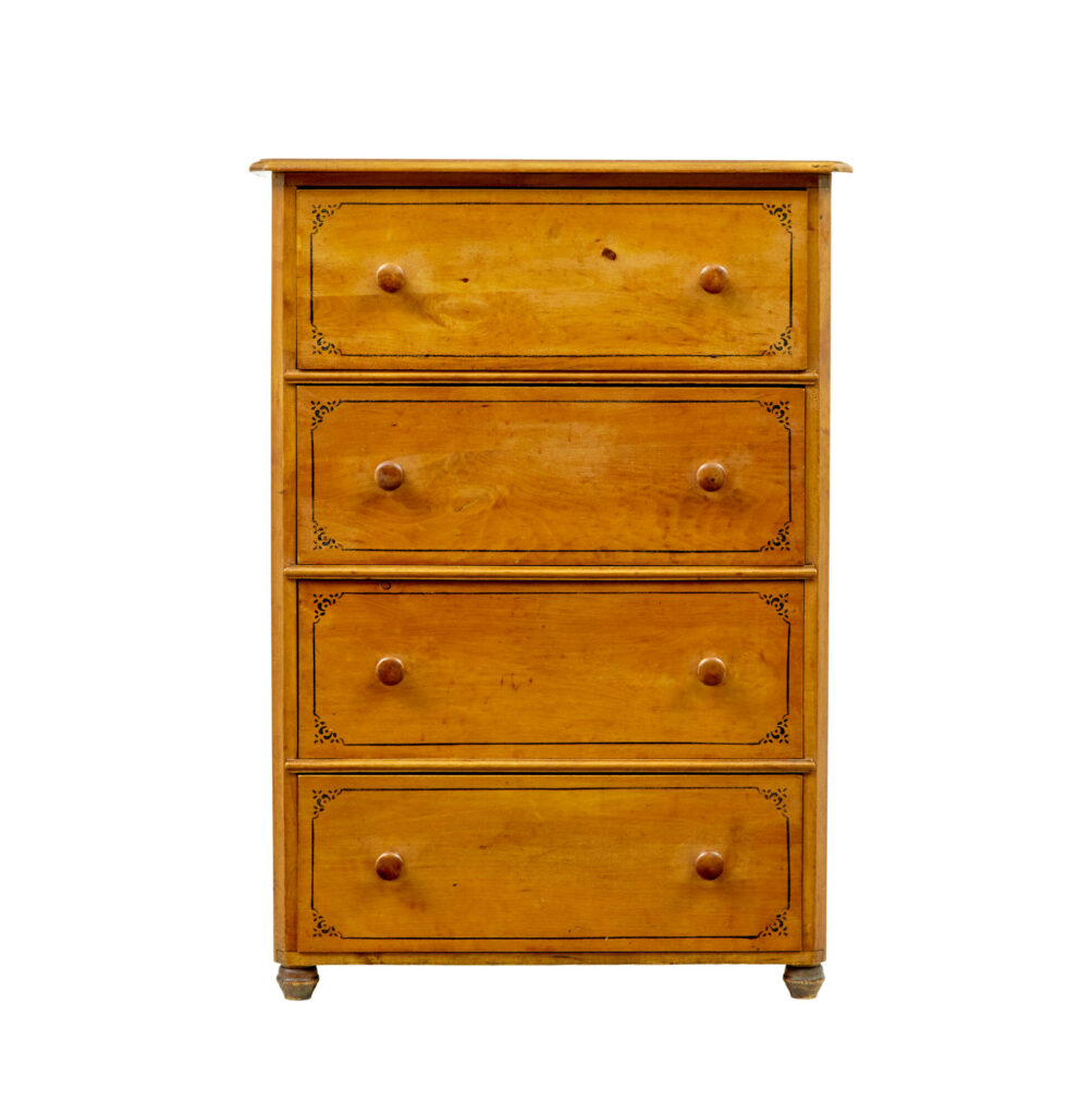 Simulated Birch Hand Painted Chest of Drawers by Gemla Fabrikers — image 6
