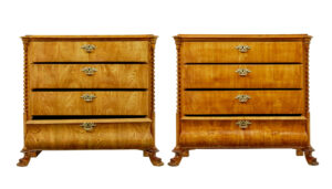 Pair of Mid 19th Century Swedish Carved Elm Chest of Drawers — thumbnail 3