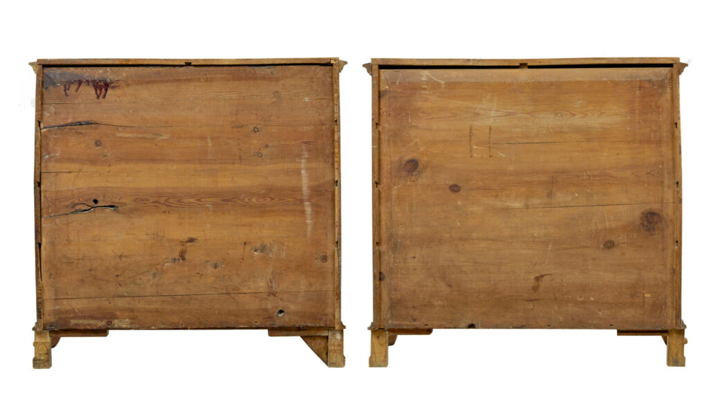 Pair of Mid 19th Century Swedish Carved Elm Chest of Drawers — image 2