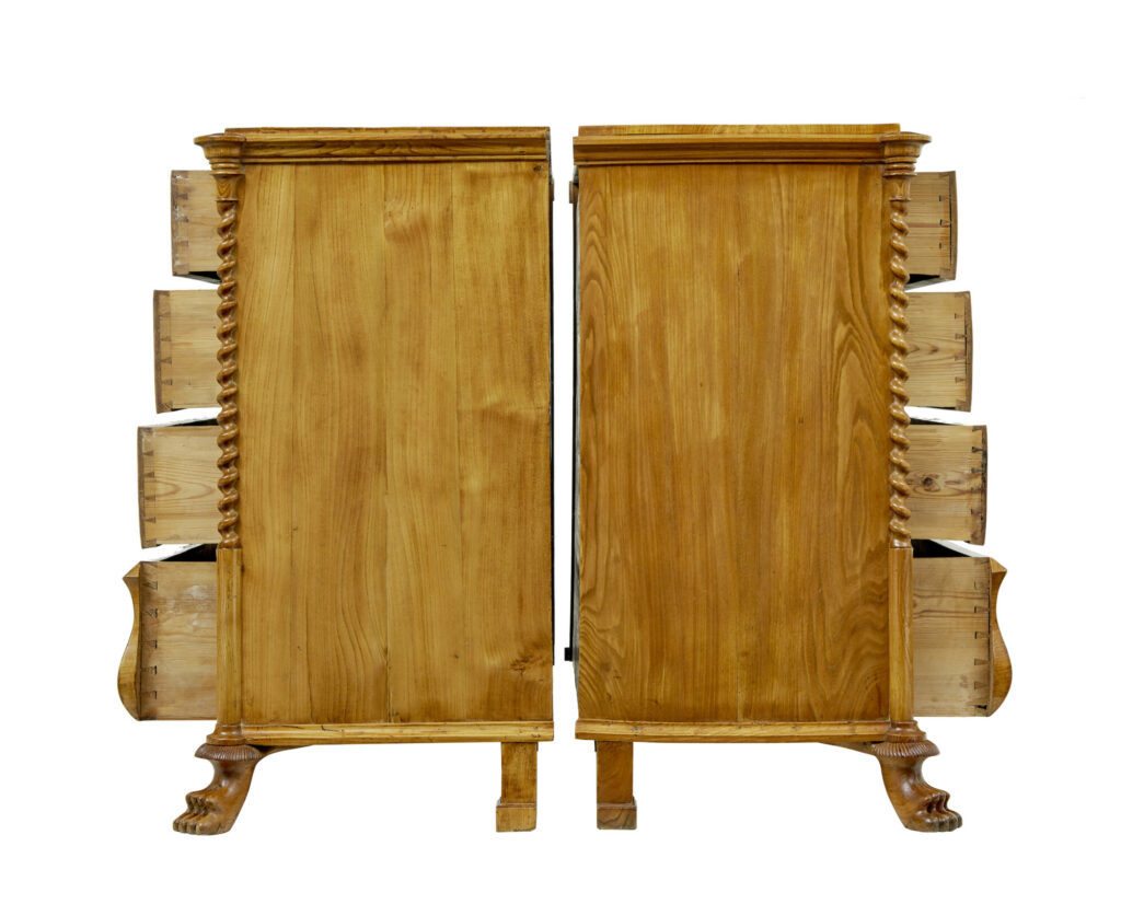 Pair of Mid 19th Century Swedish Carved Elm Chest of Drawers — image 12