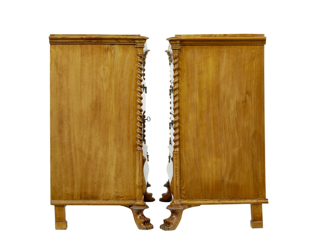 Pair of Mid 19th Century Swedish Carved Elm Chest of Drawers — image 11