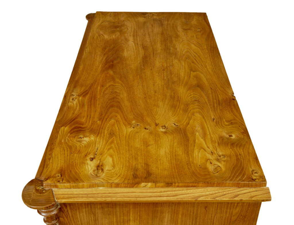 Pair of Mid 19th Century Swedish Carved Elm Chest of Drawers — image 7
