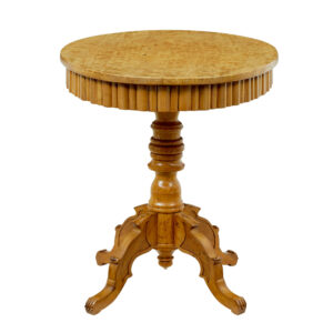 Scandinavian 19th Century Solid Birch Oval Side Table — thumbnail 9