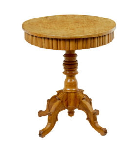 Scandinavian 19th Century Solid Birch Oval Side Table — thumbnail 7