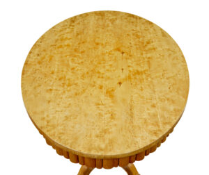 Scandinavian 19th Century Solid Birch Oval Side Table — thumbnail 6