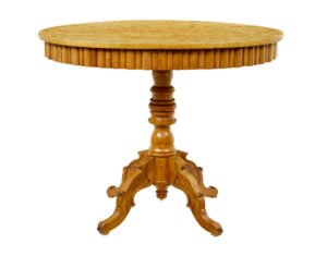 SCANDINAVIAN 19TH CENTURY SOLID BIRCH OVAL SIDE TABLE