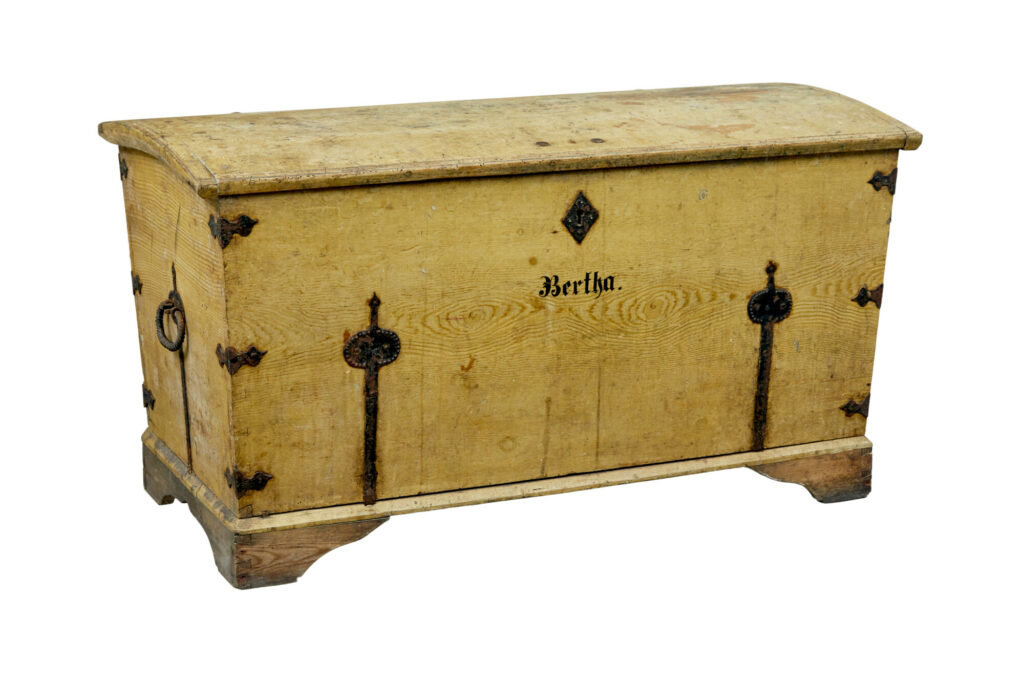 19th Century Swedish Painted Pine Blanket Chest