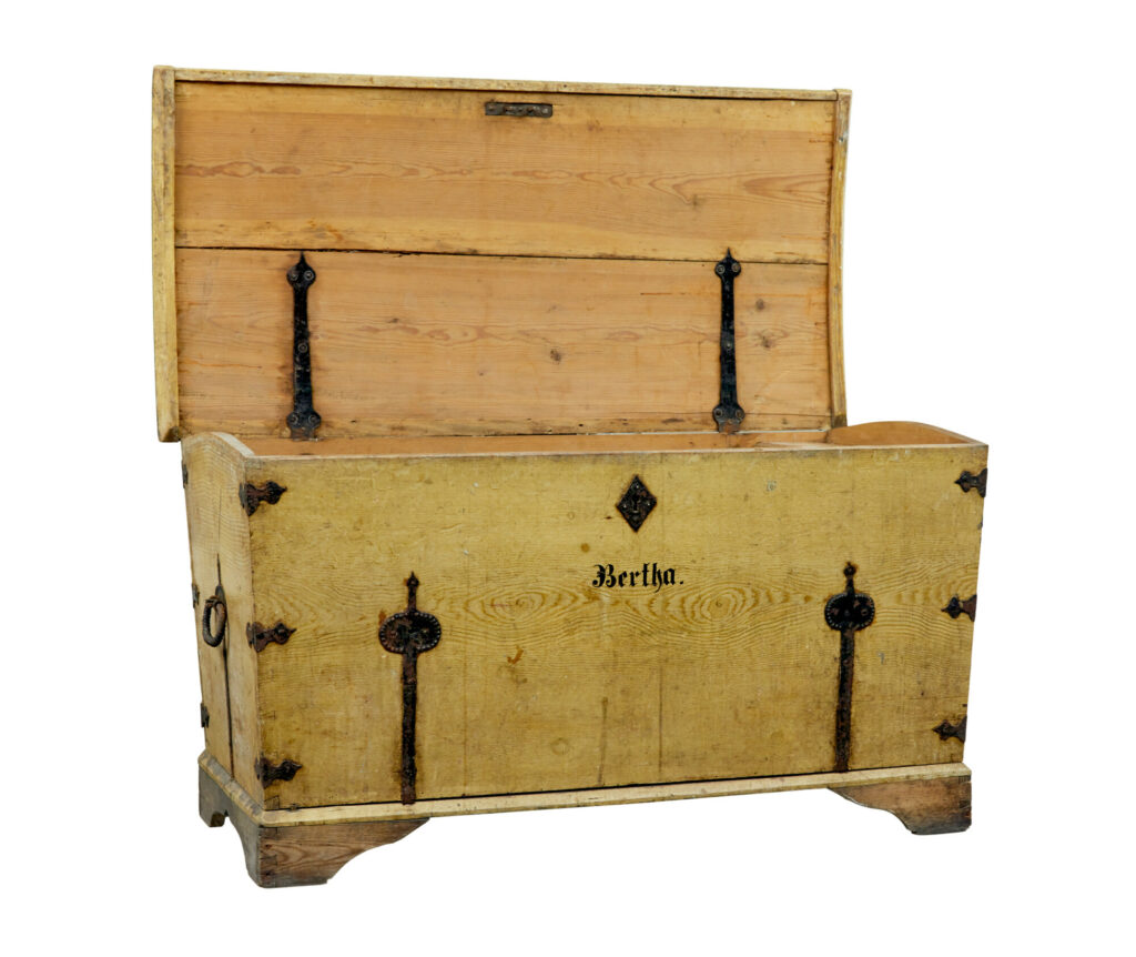 19th Century Swedish Painted Pine Blanket Chest — image 9
