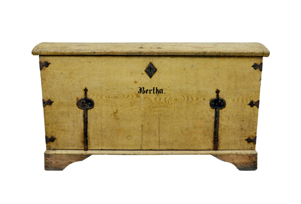 19th Century Swedish Painted Pine Blanket Chest — image 8