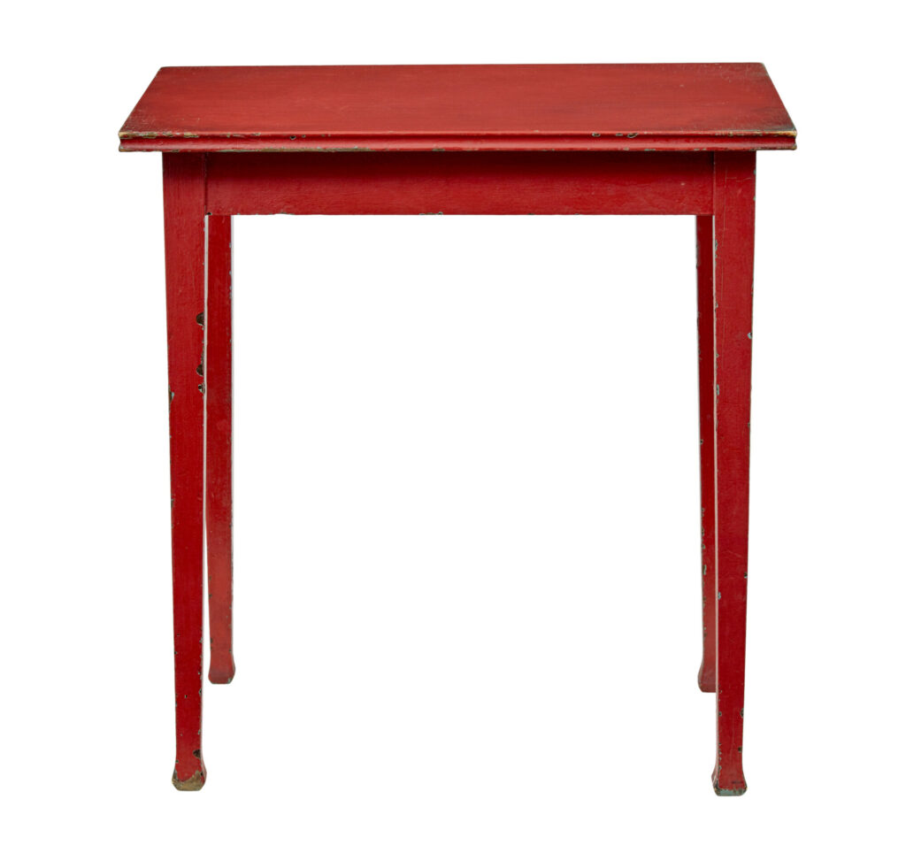 Scandinavian 19th Century Red Painted Side Table — image 3