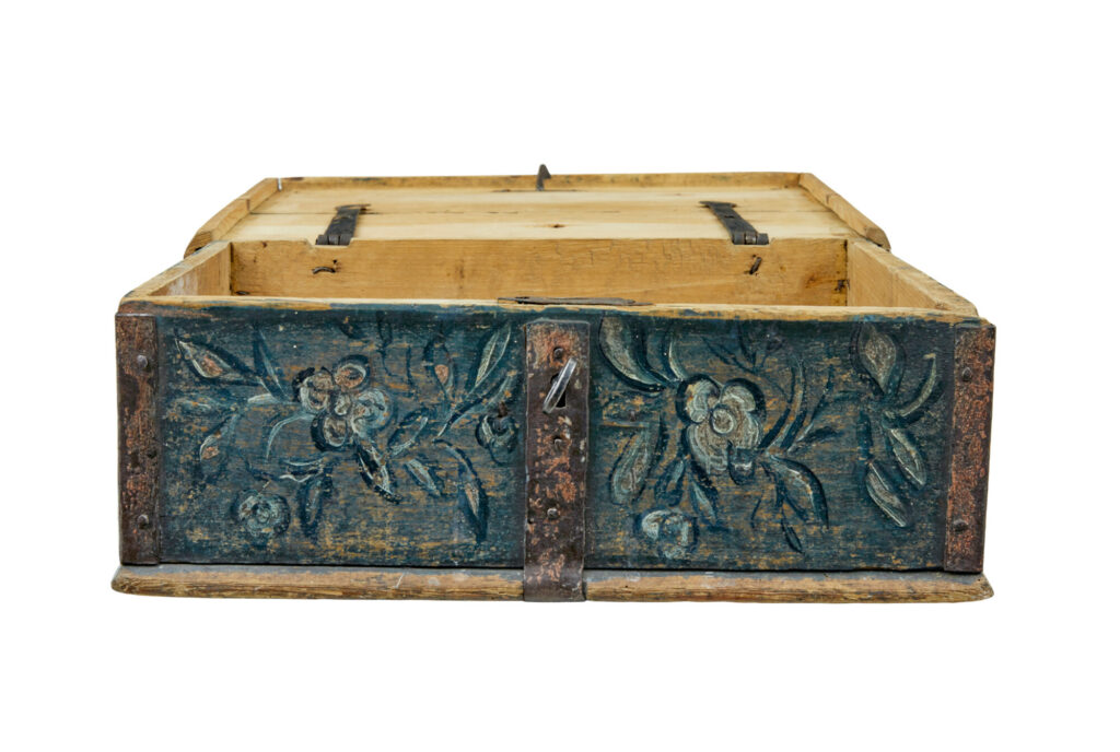 19th Century Hand Painted Rustic Swedish Box — image 8