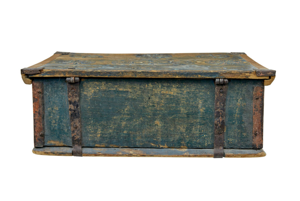 19th Century Hand Painted Rustic Swedish Box — image 6