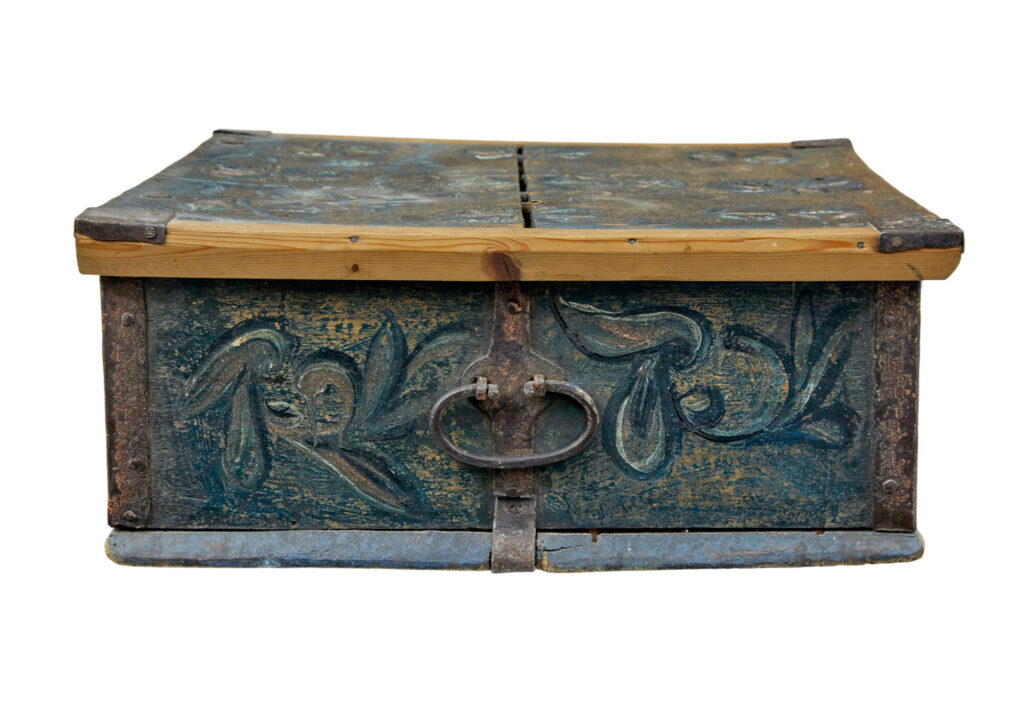 19th Century Hand Painted Rustic Swedish Box — image 5