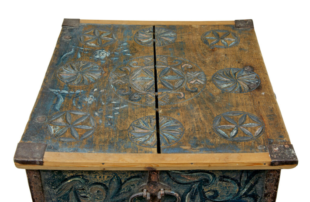 19th Century Hand Painted Rustic Swedish Box — image 4