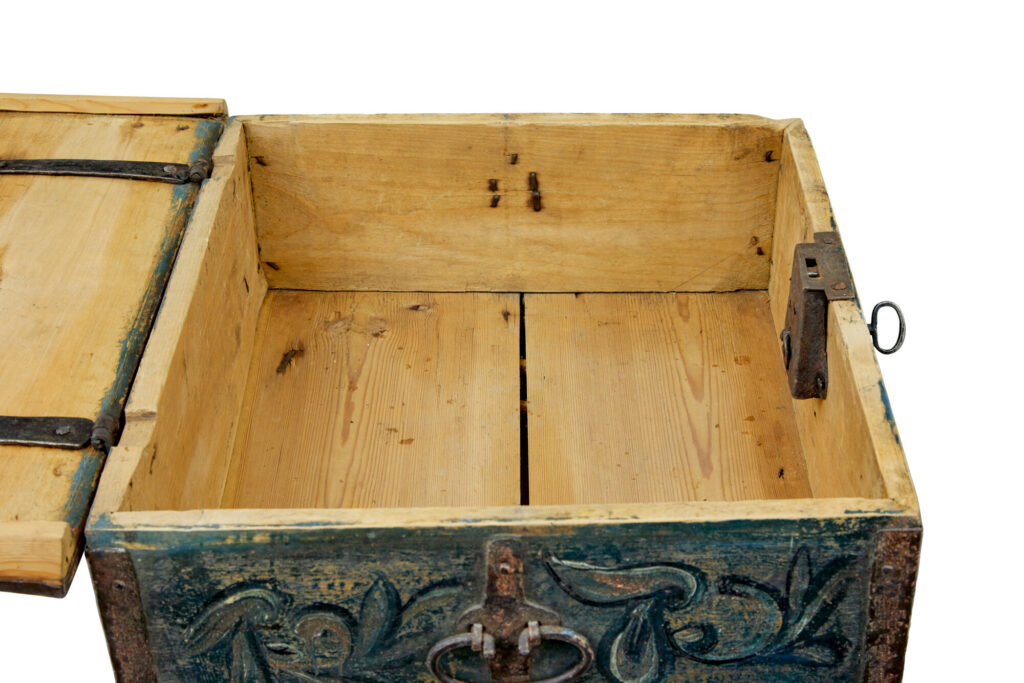 19th Century Hand Painted Rustic Swedish Box — image 3