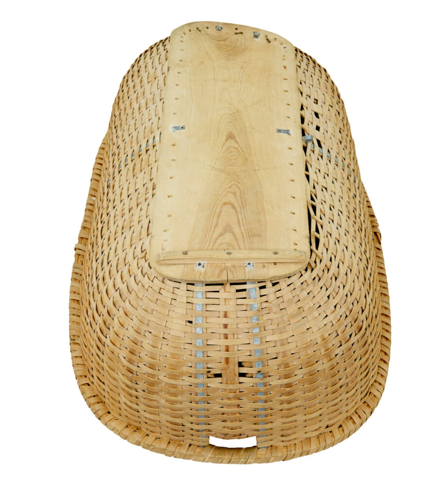 Large 19th Century Hand Woven and Pine Basket — image 3