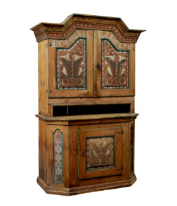 EARLY 19TH CENTURY HAND PAINTED SWEDISH FOLK ART CUPBOARD