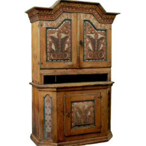 EARLY 19TH CENTURY HAND PAINTED SWEDISH FOLK ART CUPBOARD