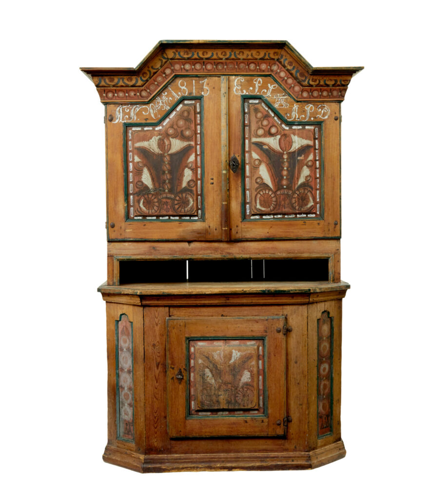 Early 19th Century Hand Painted Swedish Folk Art Cupboard — image 13