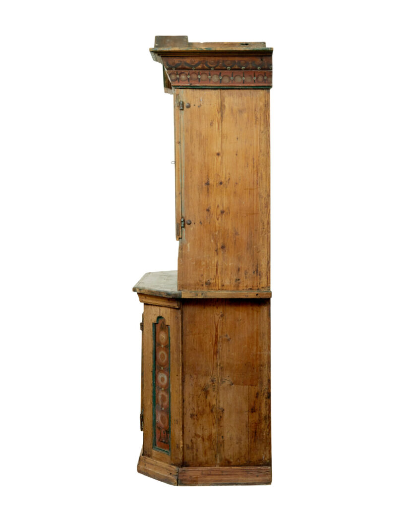 Early 19th Century Hand Painted Swedish Folk Art Cupboard — image 11