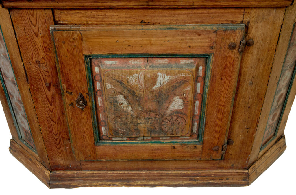 Early 19th Century Hand Painted Swedish Folk Art Cupboard — image 2