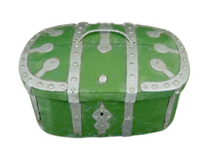 Swedish 19th Century Green Painted Shaped Strong Box — thumbnail 6