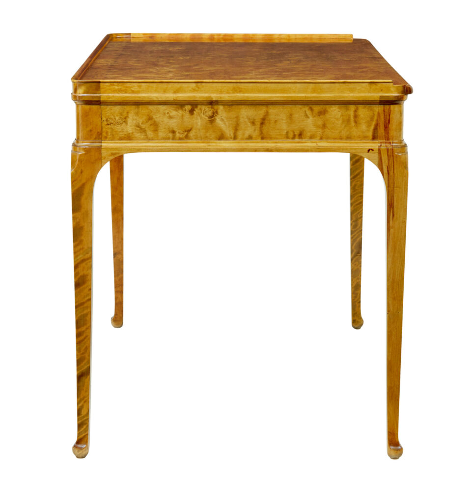 Elegant Early 20th Century Swedish Birch Writing Desk — image 6