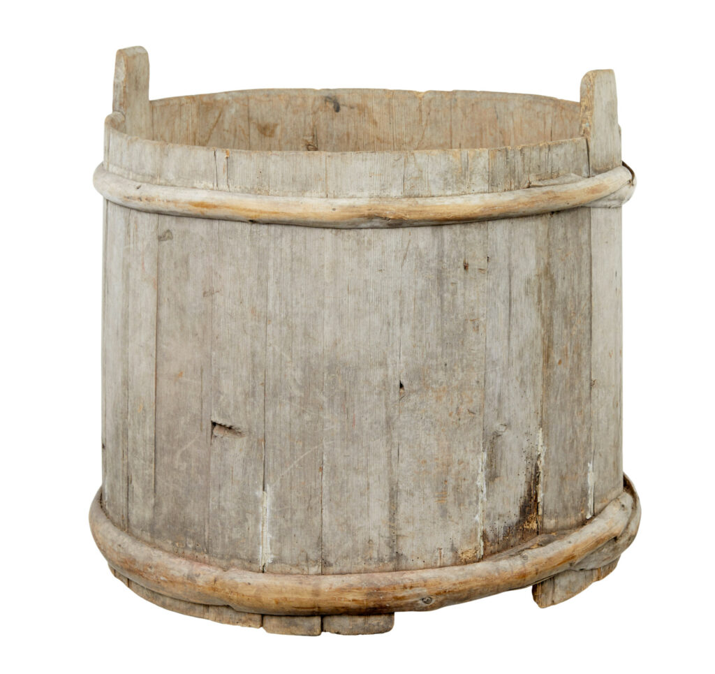 Large 19th Century Scandinavian Pine Storage Barrel
