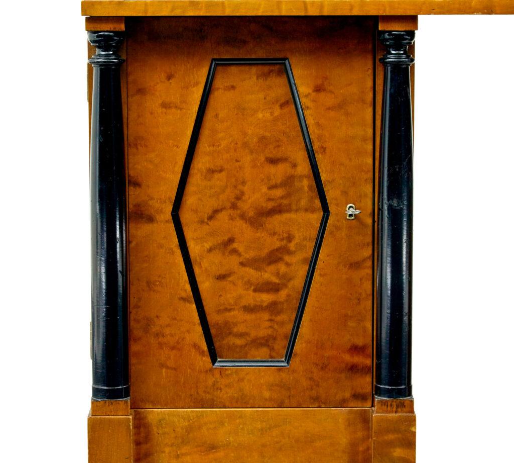 Swedish Early 20th Century Empire Revival Birch Pedestal Desk — image 5