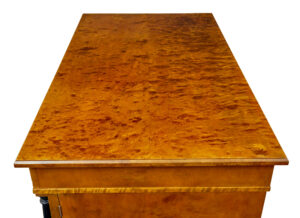 Swedish Early 20th Century Empire Revival Birch Pedestal Desk — thumbnail 3
