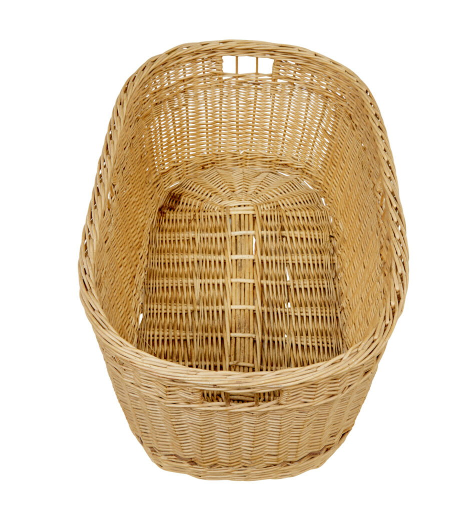 Swedish 20th Century Hand Woven Linen Basket — image 7