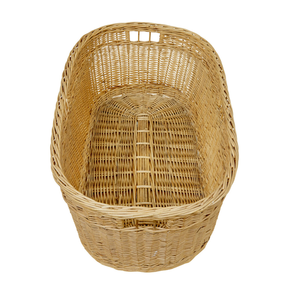 Swedish 20th Century Hand Woven Linen Basket — image 6