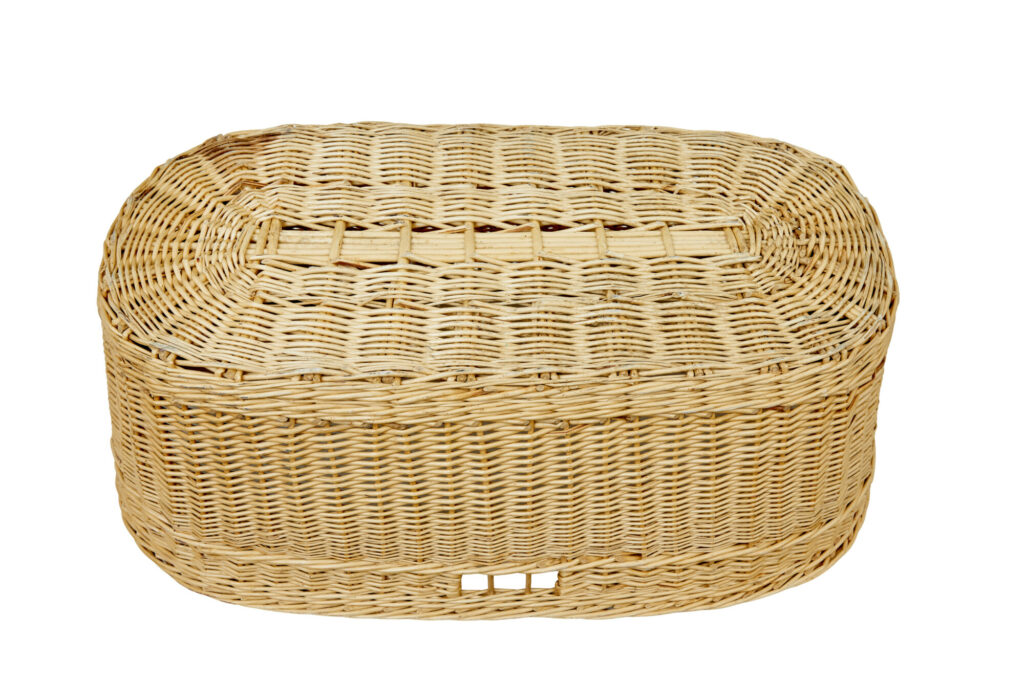 Swedish 20th Century Hand Woven Linen Basket — image 5