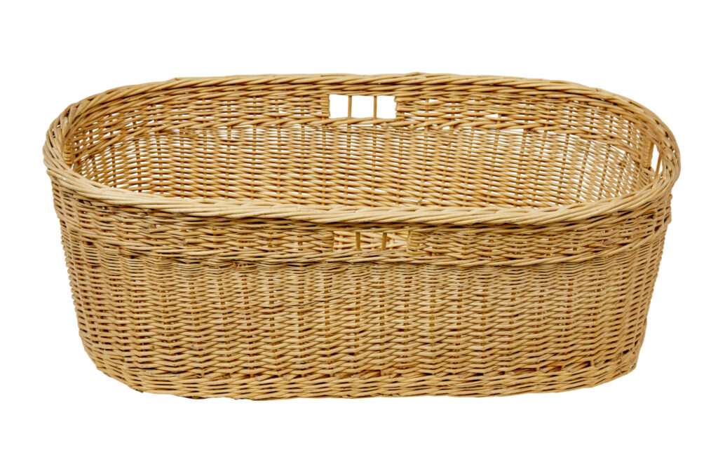 Swedish 20th Century Hand Woven Linen Basket — image 4