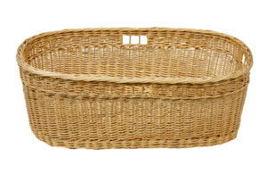 Swedish 20th Century Hand Woven Linen Basket — thumbnail 4