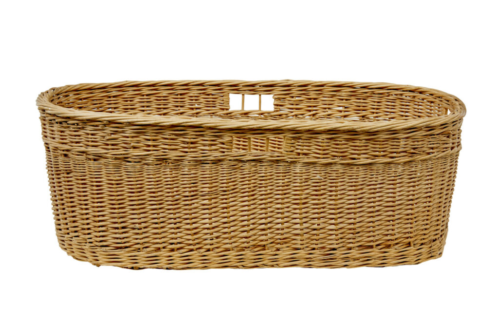 Swedish 20th Century Hand Woven Linen Basket — image 3