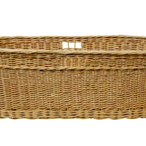 SWEDISH 20TH CENTURY HAND WOVEN LINEN BASKET