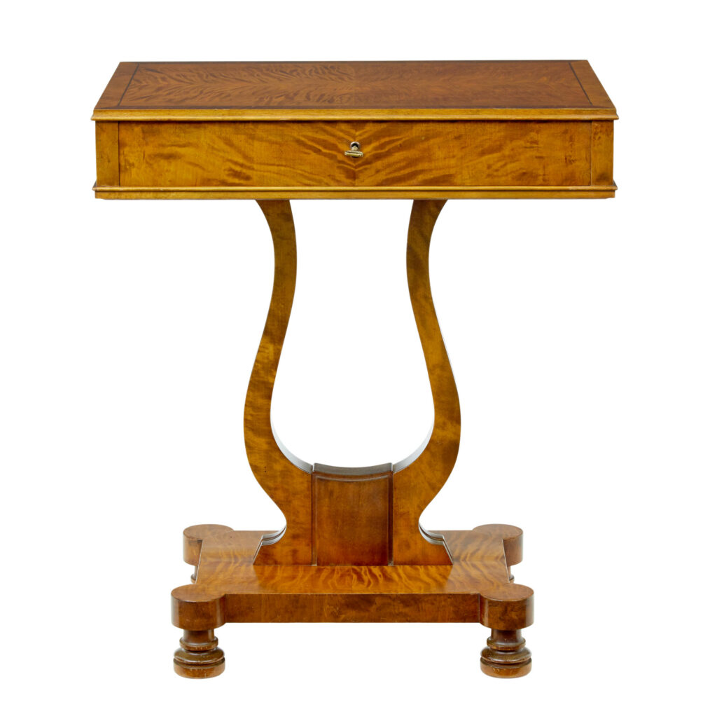 Late 19th Century Birch Sewing Table with Contents — image 2